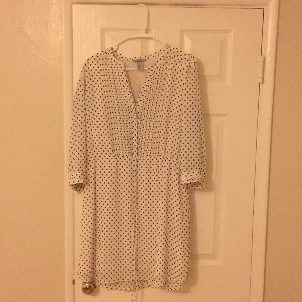 Black and white polka dot dress